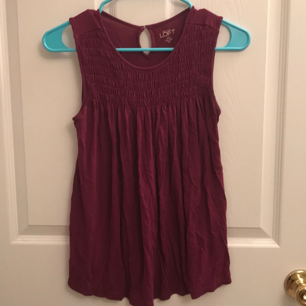 Maroon sinched top from Loft